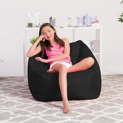 Posh Creations Coronado Bean Bag Boys and Girls Large Chair for Kids, for Gaming and Playrooms, Soft Nylon-Red