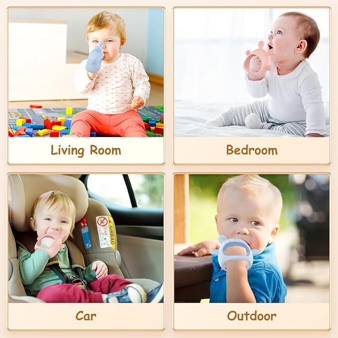 Baby Teething Toys Silicone 2 Pack Teethers Pacifier for Babies 3 Months