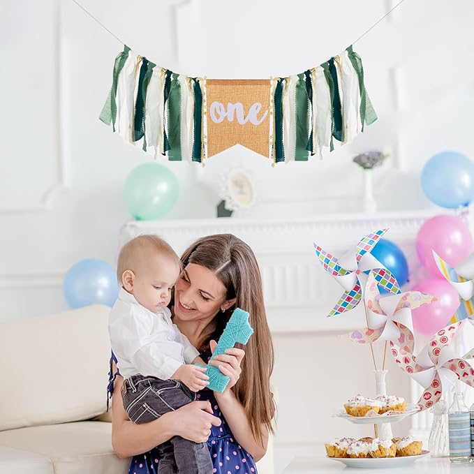 One Wild Highchair Banner, Safari Jungle Burlap Banner for First Birthday Decoration Decorations,1st Birthday