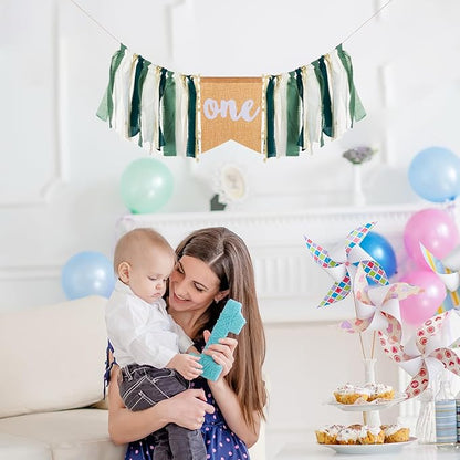 One Wild Highchair Banner, Safari Jungle Burlap Banner for First Birthday Decoration Decorations,1st Birthday