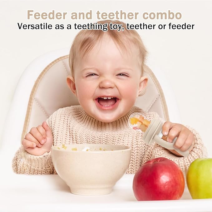 Baby Food Fruit Feeder & Mini Freezer Nibble Tray, Breastmilk Popsicle Molds for Baby Cooling Relief