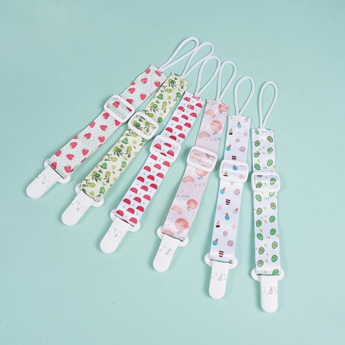 Baby Pacifier Clip with Adjustable Length Buckle,Paci Leash Binky Clips for Baby Boys and Girls 6 Gift