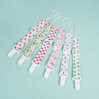 Baby Pacifier Clip with Adjustable Length Buckle,Paci Leash Binky Clips for Baby Boys and Girls 6 Gift