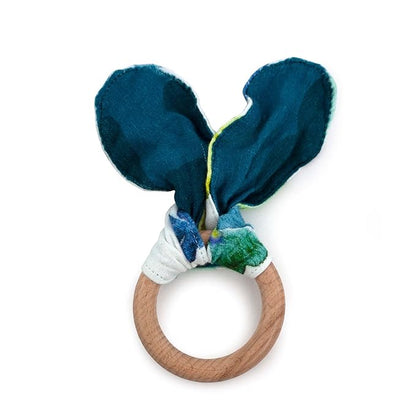 Kanga Care Baby Soft Muslin Sensory Crinkle Bunny Ear Wood