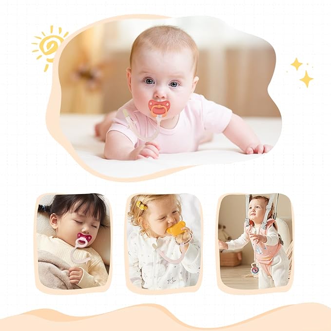 Pacifier Clip for Boys Girls Pacifier Holder Leash Boho Plastic
