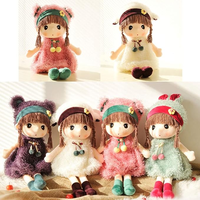 Plush Baby Doll Girl with Clothes, 17.7 Sweetheart Rag Doll Cozy Cuddle Soft Baby Doll for Kids Babies