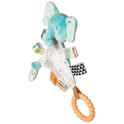 Taggies Teething Toys Baby Rattle Portable Triangle Activity Toy with Sensory Tags, 6-Inches