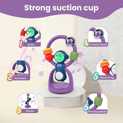 Infant High Chair Toys, Spinning Sensory Toys with Suction Base 2-in-1 Suction 6-12 Months,