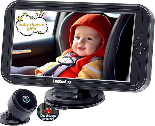 Baby Car Camera for Backseat 1080P - Plug and Play, HD Crystal Night Vision, Easy to Install, 360° Rotation, Wide View Angle, Protect Baby's Eye - Rear Facing Carseat Camera for Newborn, Infant, Kids