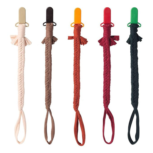 Pacifier Clip for Boys Girls Pacifier Holder Leash Boho Plastic