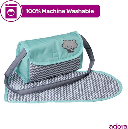 Adora Baby Doll Diaper Bag with Sturdy Straps, Includes Changing Mat and 2 Doll Diapers (Fits 13" Dolls) 3+ -