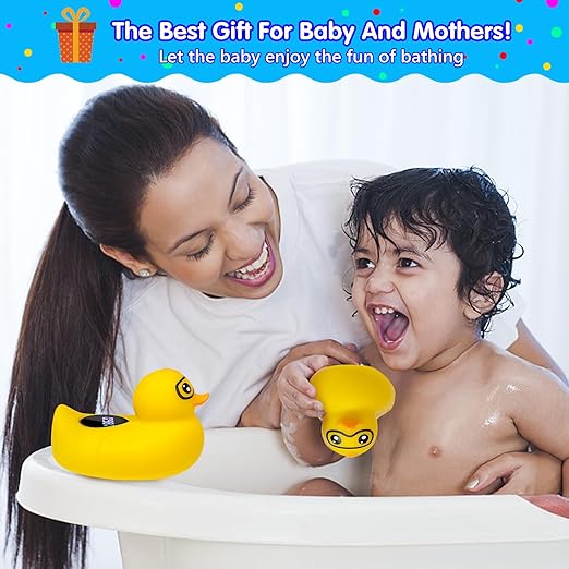 Baby Thermometer, Baby Bath Thermometer Upgrade LED Digital Bathtub Water Temperature Auto ON/Off Bathroom Safety Thermometer Yellow Duck Floating Toy for Infants
