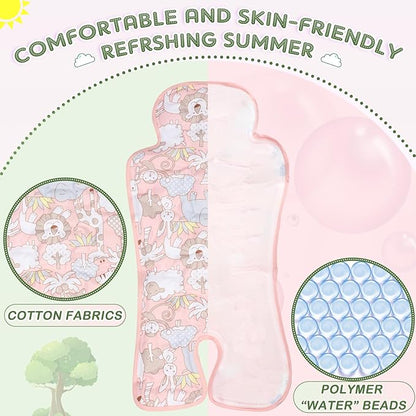 Pinkunn Gel Car Seat Baby Cooling Pad for Summer Breathable Stroller Cooler Pad Multifunctional Carseat Cooling Mat for Baby Child Dining Chair Safety Seat Stroller(Pink,Animal)