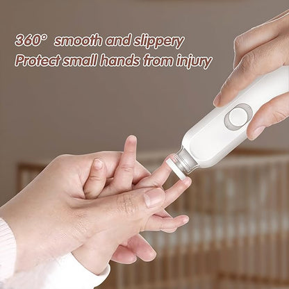 Baby Nail Trimmer Electric, Baby Nail File Electric, 6 in 1 Baby Nail Clipper with Lights, Baby Grooming Kit for Infant/Newborn/Toddler Nail Filer, Trim and Polish (White)