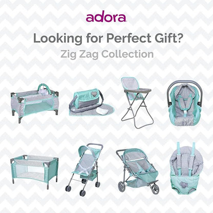 Adora Baby Doll Diaper Bag with Sturdy Straps, Includes Changing Mat and 2 Doll Diapers (Fits 13" Dolls) 3+ -
