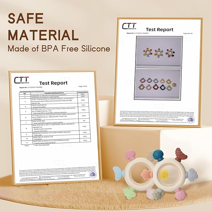 2 Packs Baby Teething Toy for Babies 0-3-6-12,18 Months