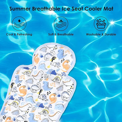 Gel Car Seat Cooler Pad, Summer Soft Breathable Cooling Pad Ice Cushion for Babies, Washable Summer Cooler Mat for Stoller, High Chair, Safety Seat