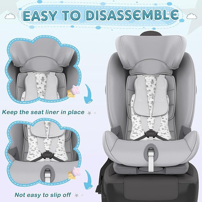 Qunclay 2 Pcs Gel Car Seat Cooler Pad for Baby Cooling Pad for Stroller Breathable Universal Car Cooler Mat Multifunctional Baby Stroller Seat Liner Cushion Chair(Gray Star)