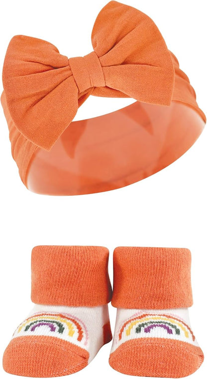 Hudson Baby Girl's Headband and Socks Giftset