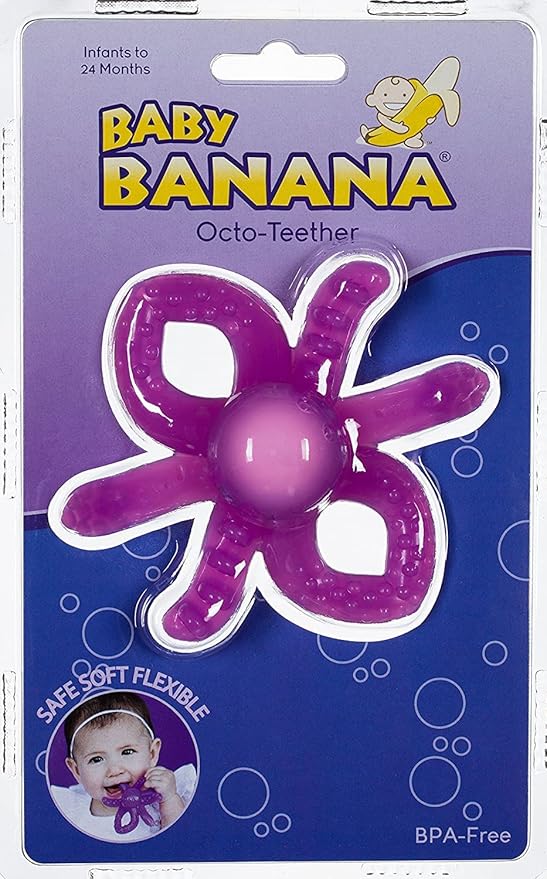 Baby Banana - Octopus Teething Toy Toothbrush, Training Teether Tooth Brush for Infant