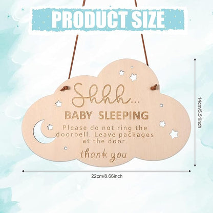 Baby Sleeping Sign for Door, 8.66x5.51in Shh Sleeping Baby Door