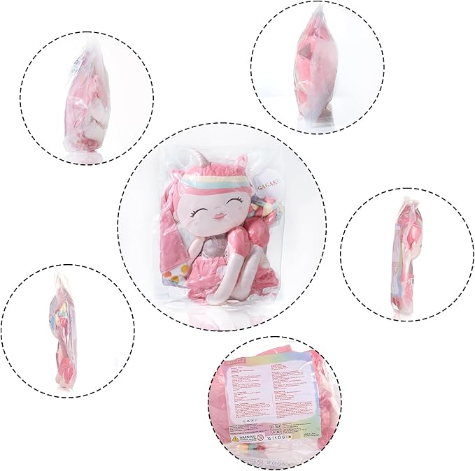 GAGAKU Plush Baby Girl Dolls 17'' Soft Unicorn Stuffed Animal
