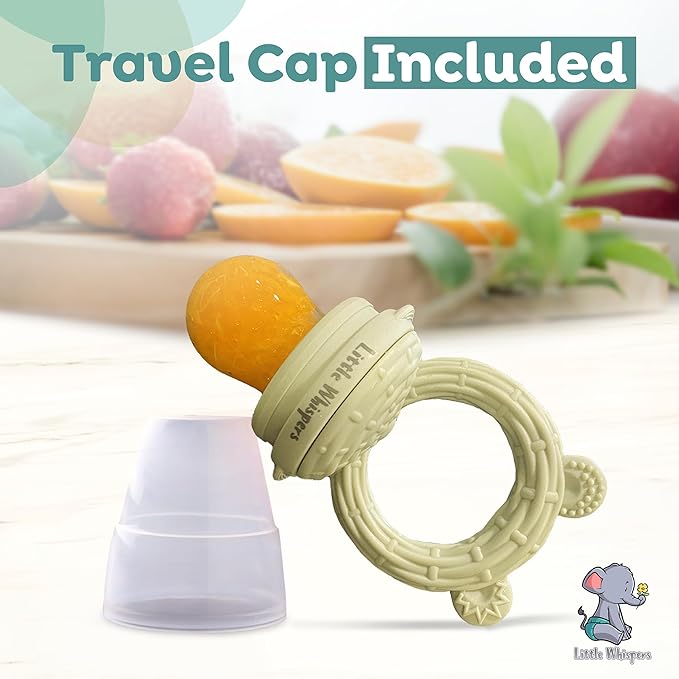 LittleWhispers Baby Teether Feeding Pacifier - Infant Fruit Feeder (Blue