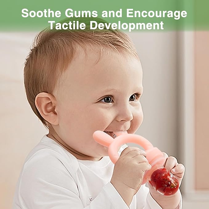 Baby Fruit Feeder with Breastmilk Popsicle Molds & 3 Sizes Pouches, BPA Free Silicone Frozen Feeder for Teething Relief 4 Months+