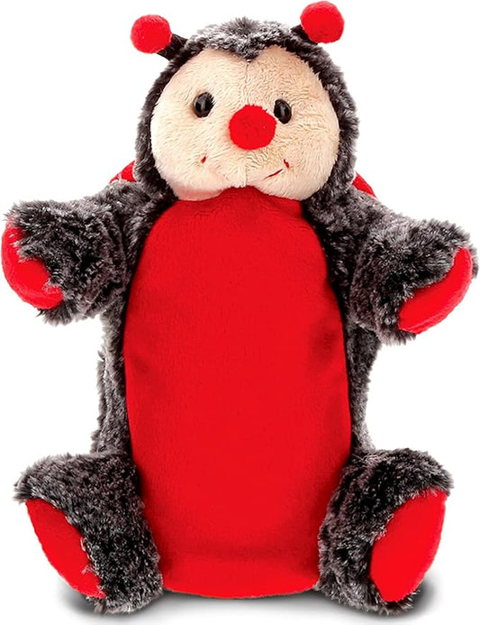 DolliBu Ladybug Plush Hand Puppet for Kids - Soft Plush