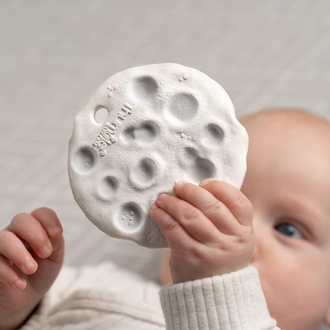 Moon Biscuit Natural Rubber Baby Toy for Teething, Bath time