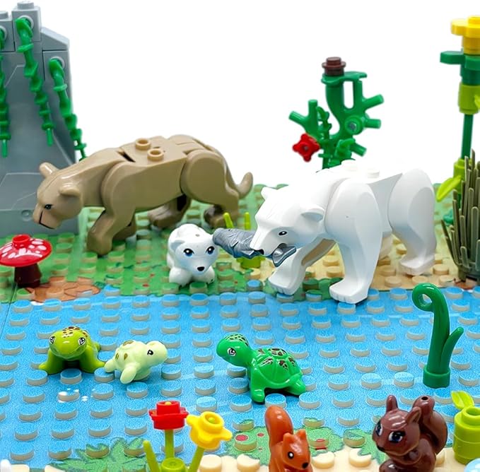 23pcs Animals Mini Figures Friends Sets with Baby Building Block 6-7-8-9-10-11-12 Kits