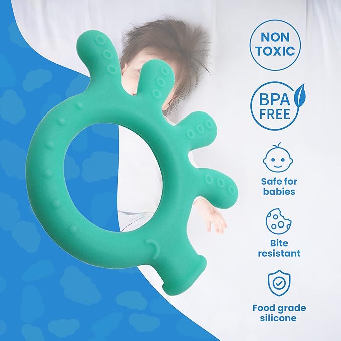 Silicone Finger Teether Toy - Handheld Teething Relief for Girls & Boys