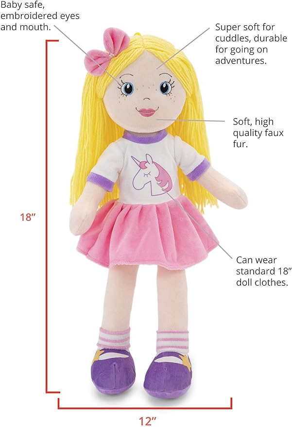 Soft Plush Baby Doll - 18 Inch Rag Dolls for Girls and Boys, Infants & Babies 1 Year