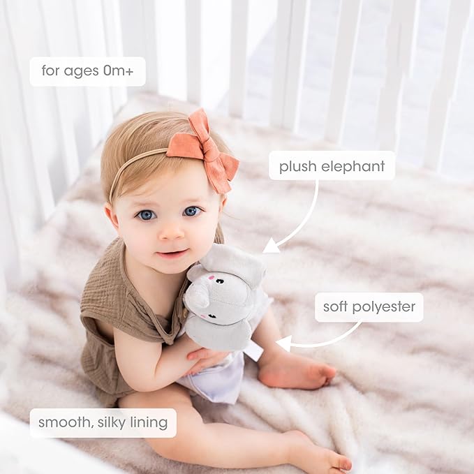Pearhead Elephant Security Blanket, Soft Baby Lovey for Babies