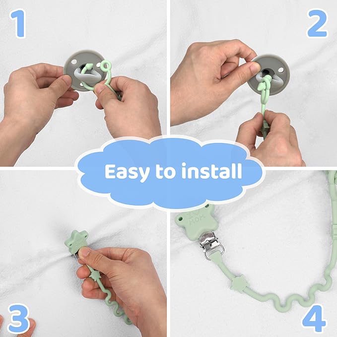 RTMOK 4pcs Silicone Setpacifier Clip"
