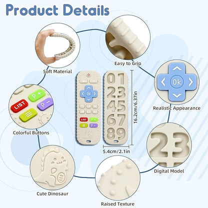 Teething Relief Teethers Toys for Babies 3-6 12 Months Gifts, Silicone Remote Control Baby Teether Toys for 3 6 9 Months Newborn Infant Boy Girl Autism