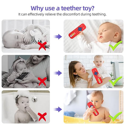 Chuya Remote Teethers Silicone Baby Teething Toys, TV Remote Teether