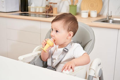Smily Mia Baby Fruit Food Feeder & Freezer Teether Combo, Icy Bite Ice Cream Teether for Baby Cooling Relief 3 Month+,Purple