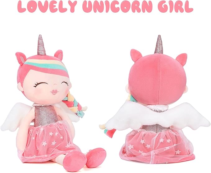 GAGAKU Plush Baby Girl Dolls 17'' Soft Unicorn Stuffed Animal