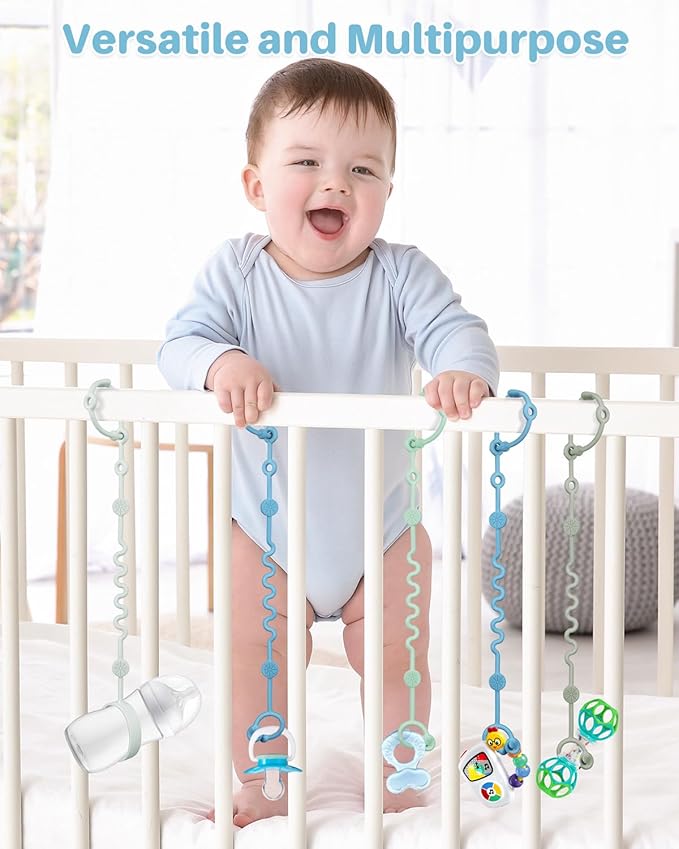 Toy Straps for Baby, Adjustable Toy Holder for Stroller Accessories (boy-4 Pack)