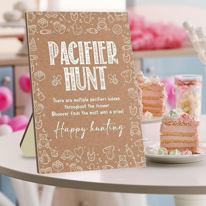 Baby Pacifier Hunt Game, Baby Shower Games Set 50 Mini 50 Blue