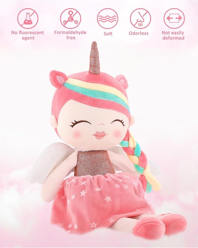GAGAKU Plush Baby Girl Dolls 17'' Soft Unicorn Stuffed Animal