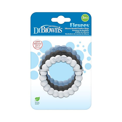 Dr. Brown's Flexees Beaded Teether Rings, 100% Silicone 3 Pack, 3m+