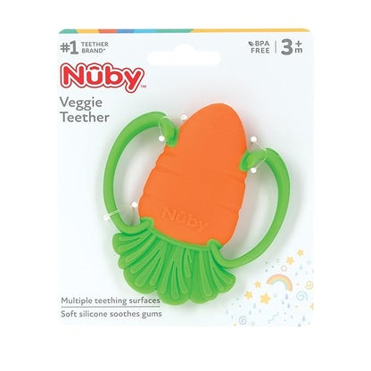 Nuby Veggie Teether for Teething Relief - Soft Baby Teething Toy 3+ Months