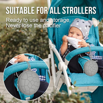 Smlpuame 4 Pack Pacifier Holder Case Set,2 Silicone Portable Pacifier Cover Pouch Bag for Diaper Bags Baby Carriage with 2 Transparent Pacifier Storage Container Box