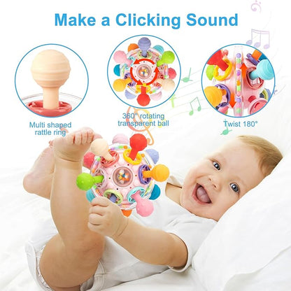 TOHIBEE Baby Montessori Sensory Toys for 0-6 6-12 Months, Food Grade Teething Toys for Babies 0 3 6 9 12 18 Months 1 2