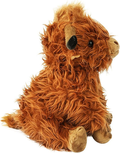 Highland Cow Stuffed Animals,Cute Fluffy Stuff Cow Plush Realistic Scottish Cattle Animals Toys Birthday Festival Presents for Girls Audults Kids Boys Toddler (Brown Cows 10.6 inch)