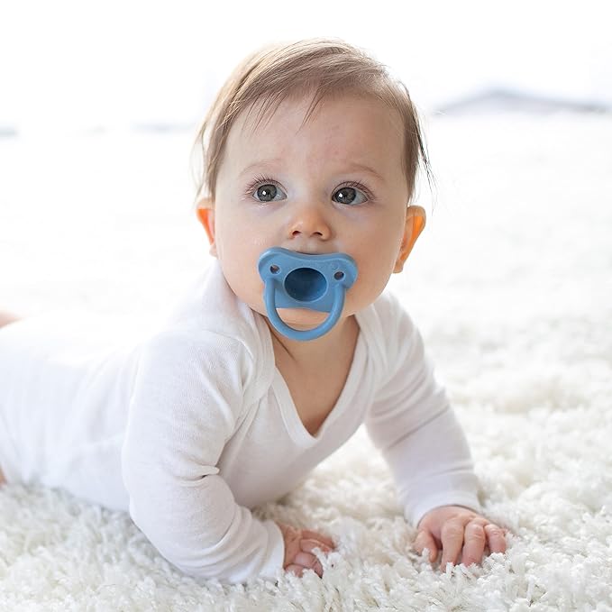 Dr. Brown's HappyPaci 100% Silicone Baby Pacifier, Contoured One-Piece Design 0-6m, BPA-Free, 3 Pack