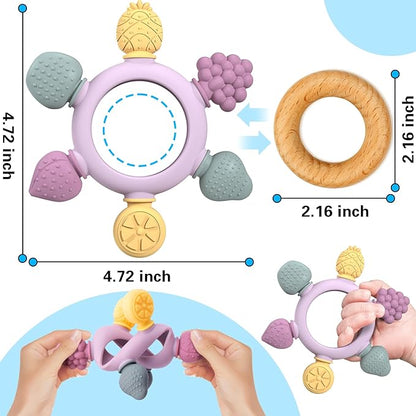 GJZZ Baby Teething Toys 6-12 Months, Montessori Sensory Toys 0-3 6-12