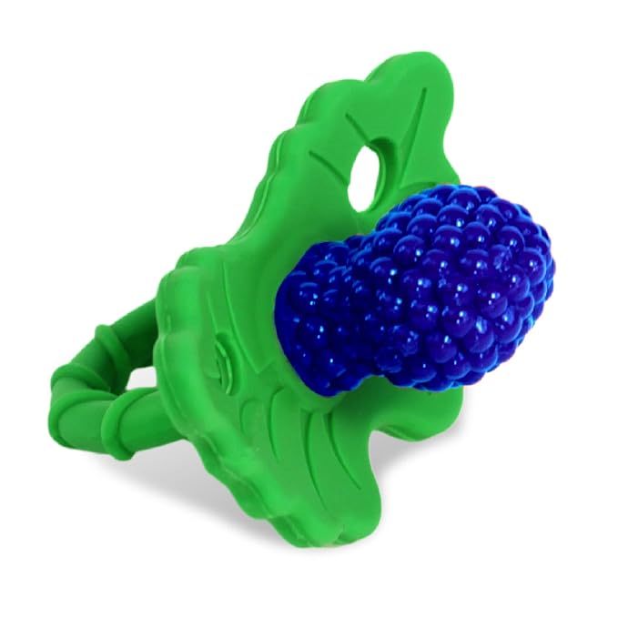 RaZbaby Soft Silicone Infant & Baby 3M+ Teether Toy Berrybumps Textured Teething Relief Pacifier - Soothes Sore Gums